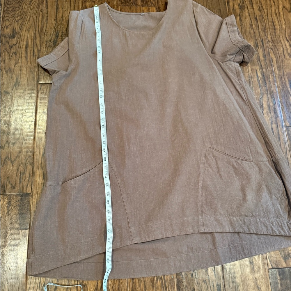 Amazon Women's Short-Sleeve Pocket Tunic - Taupe Brown